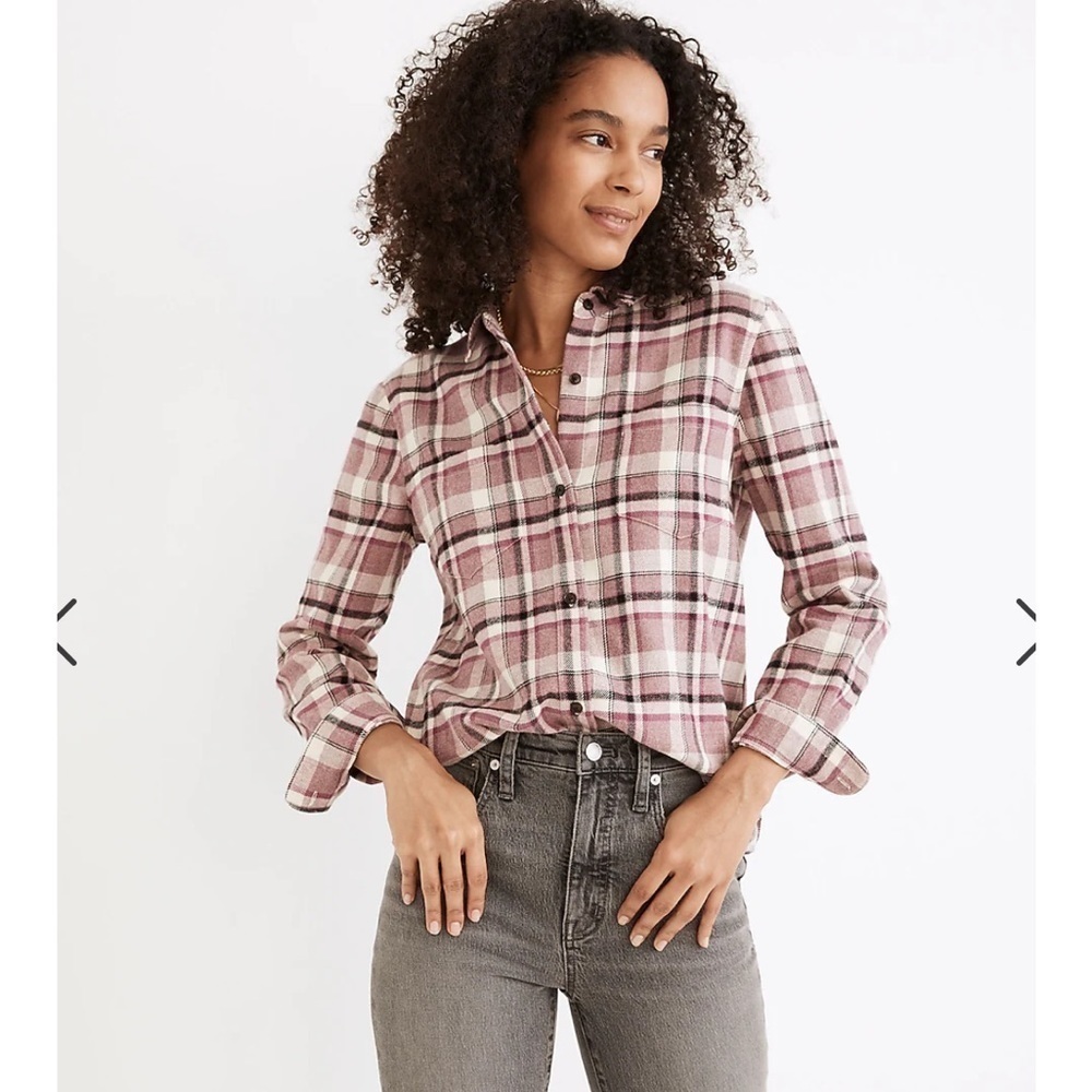 MADEWELL Classic Ex-Boyfriend Shirt in Plaid size S